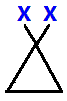 1,1-difluorocyclopropane,  1,1-dichlorocyclopropane,  1,1-dibromocyclopropane,  1,1-diiodocyclopropane skeletal formula constitutional structural formula