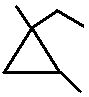 1-ethyl-1,2-dimethylcyclopropane, 2-ethyl-1,2-dimethylcyclopropane structural skeletal formula isomer of C7H14